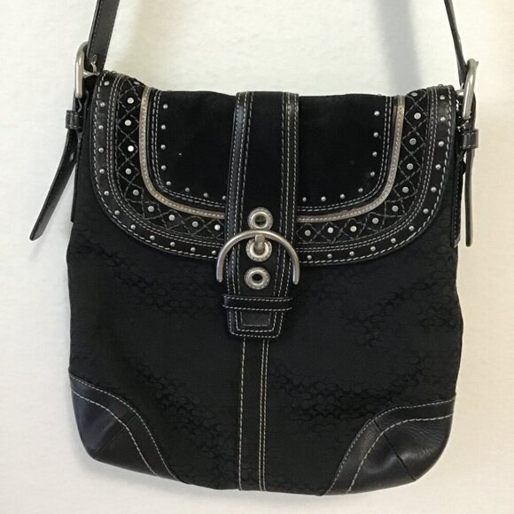 Coach Soho Signature Black Crossbody Shoulder Bag - Picture 2 of 15